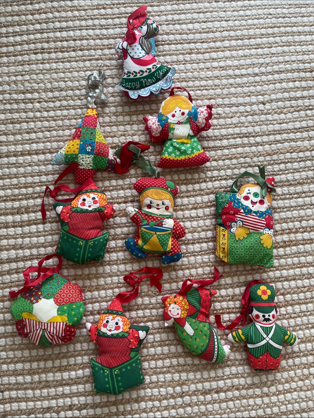 Vintage Pillow Handmade Christmas Tree Ornaments